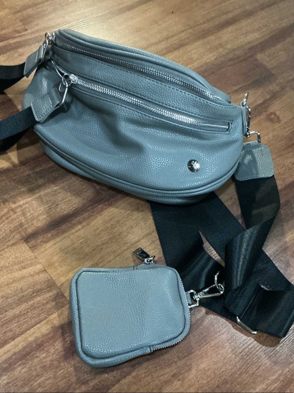 Stylish Grey Men’s Crossbody Bag with Coin Pouch new Kali Bag- FULL Size